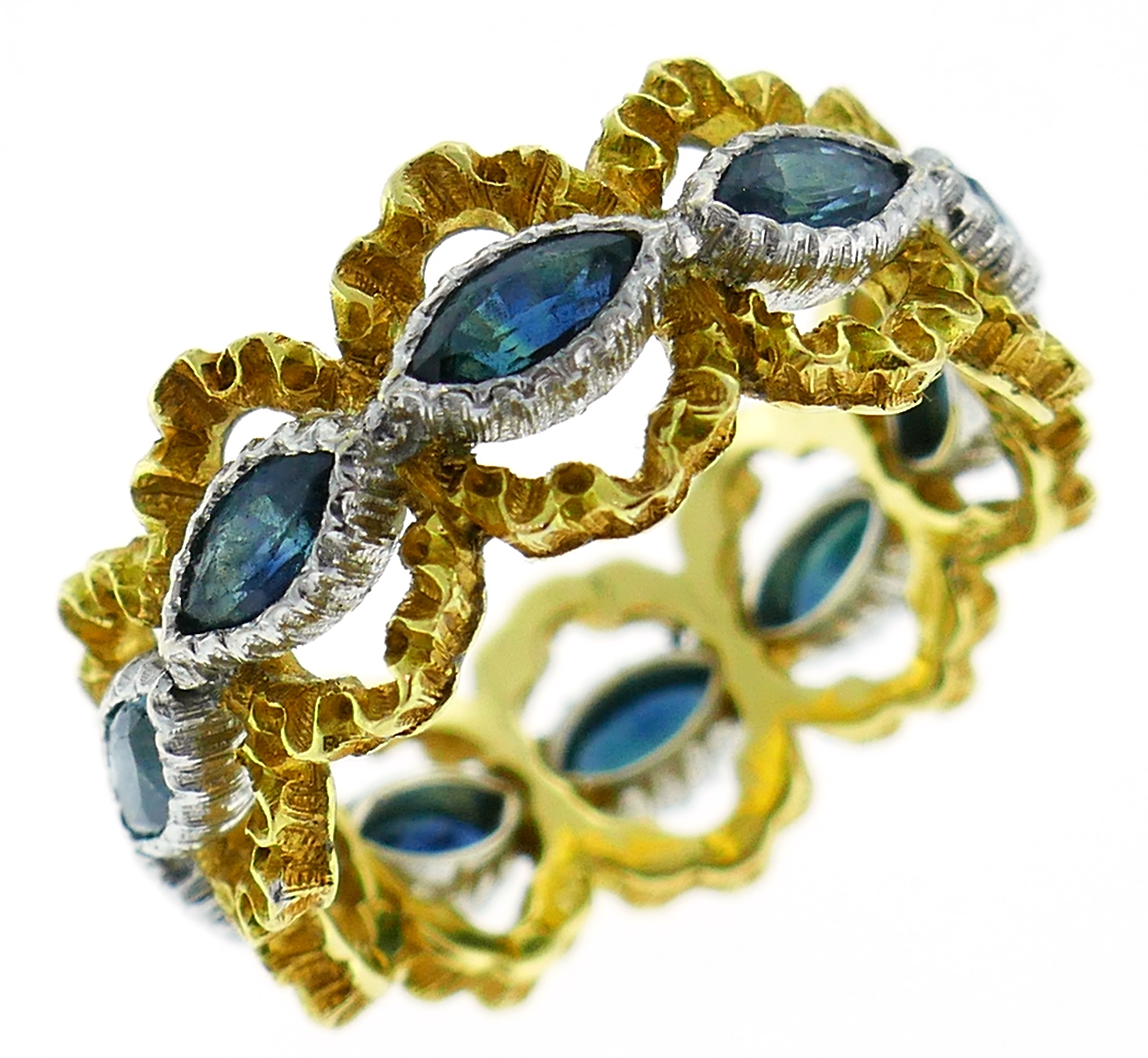 Buccellati Sapphire Gold Band Ring – Nadine Krakov Collection