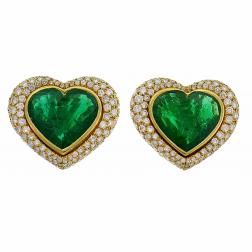 SeidenGang Heart Emerald Diamond Gold Earrings
