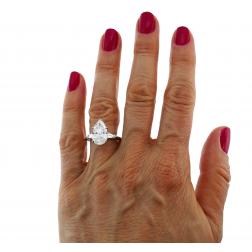 Harry Winston Diamond Platinum Ring 3.60-ct D VVS1 Pear GIA