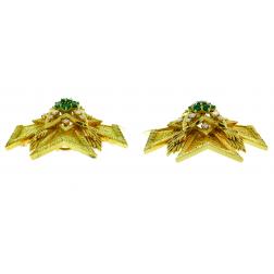 Van Cleef & Arpels Maltese Cross Brooch Pin Clip Pair in Gold and Gemstones