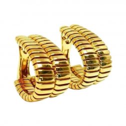 Bulgari Tubogas Yellow Gold Clip-On Hoop Earrings