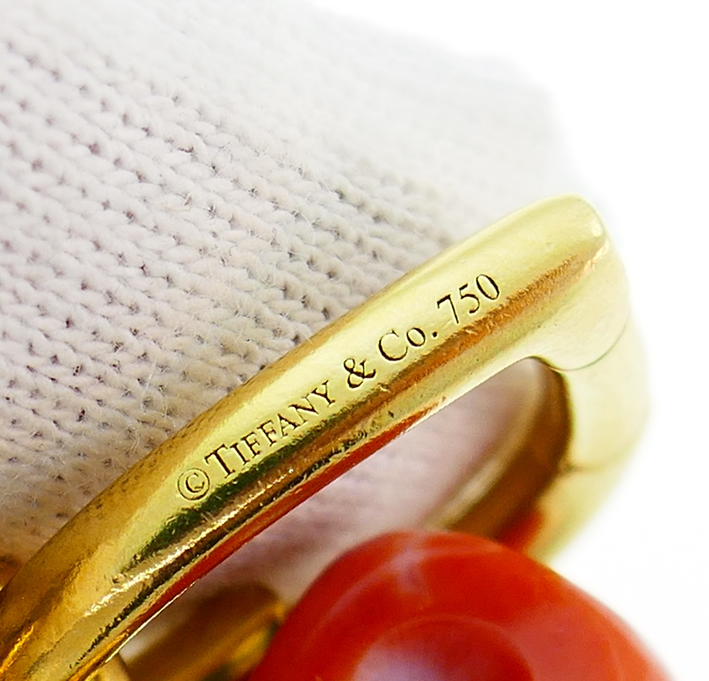 Tiffany & Co. 18K Gold Coral Charm Link Bracelet