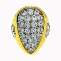 Van Cleef & Arpels Diamond Yellow Gold Ring, 1980s