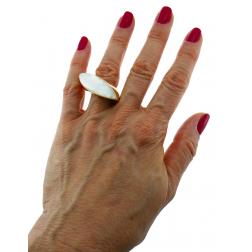 Vhernier Fuseau Yellow Gold Ring with Mother of Pearl and Rock Crystal