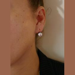 Victorian Diamond Silver Gold Drop Stud Earrings, Antique