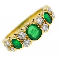 Van Cleef & Arpels Emerald Diamond Gold Ring 1970s