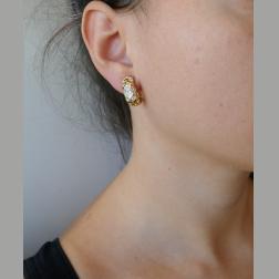 Vintage Bvlgari Diamond Yellow Gold Earrings Bulgari