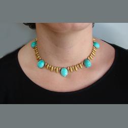 Buccellati Turquoise Two-Tone Gold Necklace 1950s