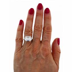 Sophia D Diamond Platinum Ring 5.08 Carat Square Emerald Cut GIA