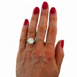 Art Deco Diamond Platinum Solitaire Ring, 5.26 Carat Old European Cut