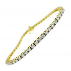 Diamond Yellow Gold Tennis Line Bracelet