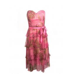 OSCAR DE LA RENTA Pink Sleeveless Midi Dress w/ Belt Size 6