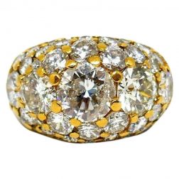 Vintage Yellow Gold Diamond Cocktail Dome Ring