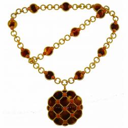 Vintage Boucheron Necklace Bracelet Coral Shell Gold Interchangeable, 1970s