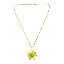 Modern Artisan Yellow Gold Diamond Crab Pendant Necklace
