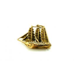 Vintage 14k Yellow Gold Ship Caravel Charm Pendant