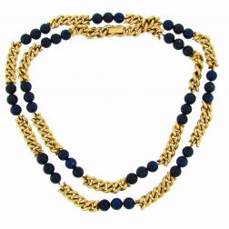 Vintage Van Cleef & Arpels Bead Necklace Yellow Gold Lapis Lazuli