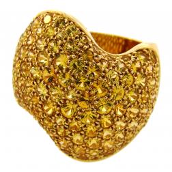 Vintage Van Cleef & Arpels Yellow Sapphire Gold Ring, 1980s