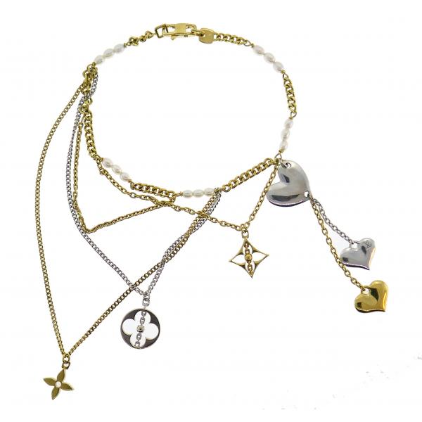 Louis Vuitton Signature Chain Necklace Multi in Metal with Gold