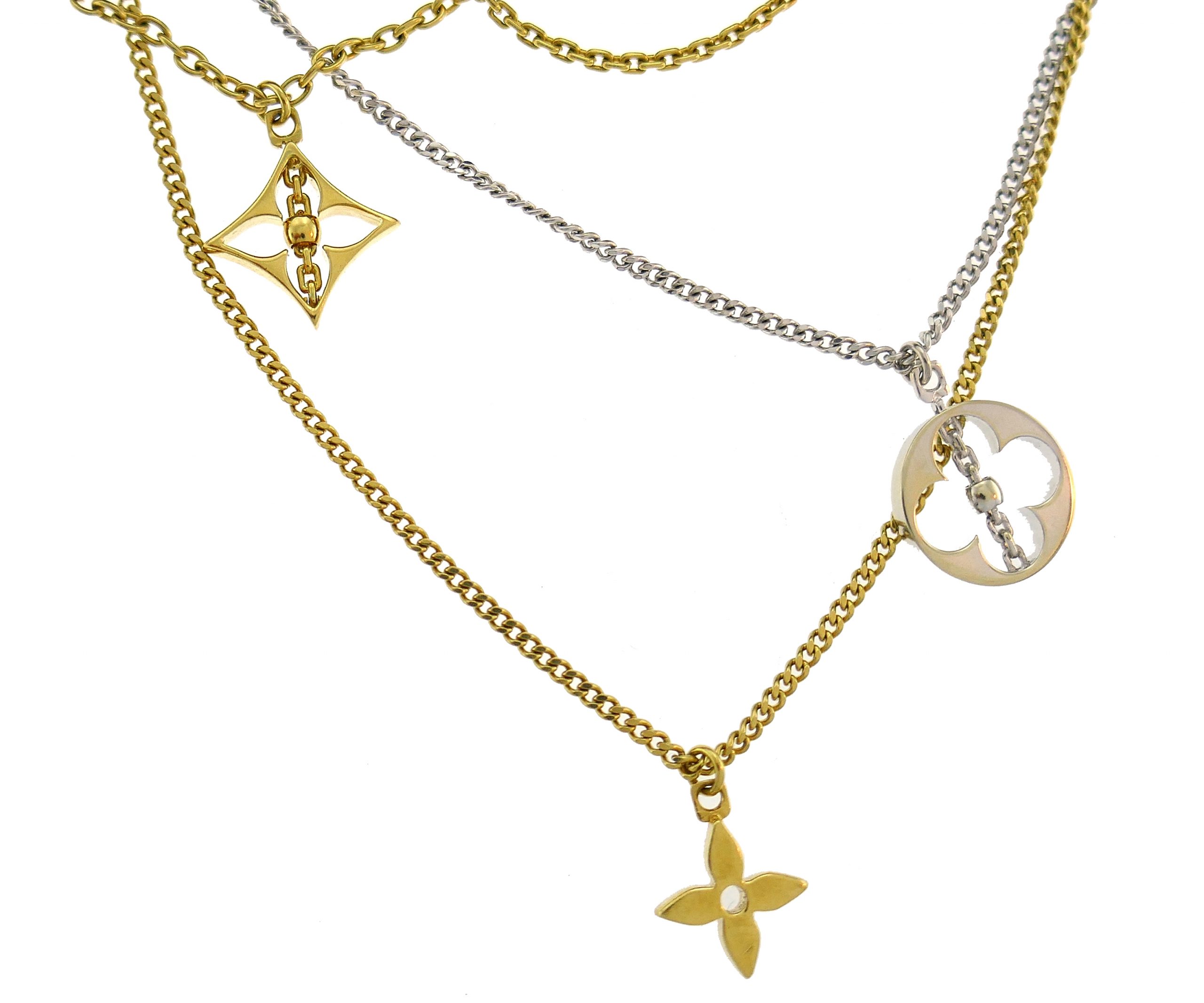 Louis Vuitton Gold Seed Pearl Chain Charm Bracelet