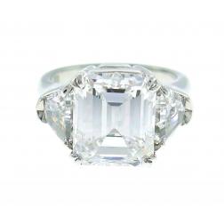 Harry Winston Diamond Platinum Ring 4.03-ct E VS1 Emerald Cut GIA