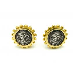 Elizabeth Locke 18k Yellow Gold Ancient Coin Earrings