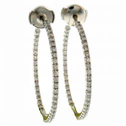 Tiffany & Co. White Gold Diamond Hoop Earrings
