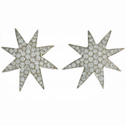 Oscar Heyman Diamond Platinum Earrings Star Clip-On Studs