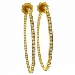 Jennifer Meyer Diamond Yellow Gold Hoop Earrings Large