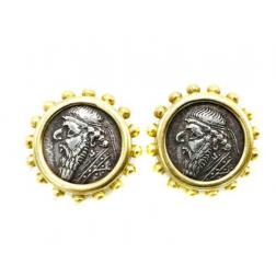 Elizabeth Locke 18k Yellow Gold Ancient Coin Earrings