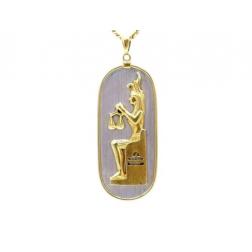 Libra Zodiac Vintage Astrological Two-Tone Gold Pendant