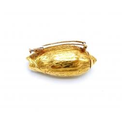 Hermès Vintage 18k  Yellow Gold Snail Shell Pin Brooch