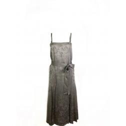 Bottega Veneta Grey Silk Multi Flower Sleeveless Dress w/ Belt Size 40