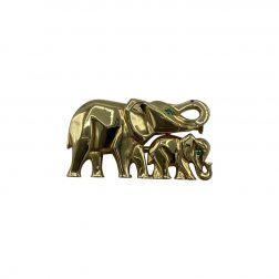 Vintage Cartier Yellow Gold and Emerald Elephant Brooch