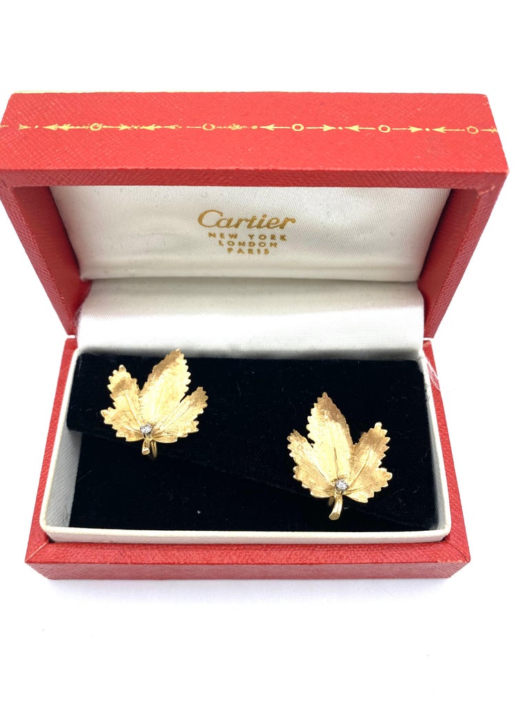 Maple Leaf Earrings Vintage 14K Yellow Gold Screw Backings Estate Fine Jewelry