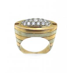 Modern Two Tone Rose Gold & White Gold Diamond Ring