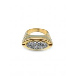 Modern Two Tone Rose Gold & White Gold Diamond Ring