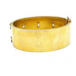 Victorian 14k Yellow Gold Diamond Bangle Bracelet