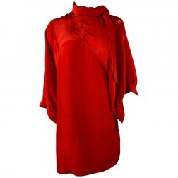 Maison Martin Margiela Paris Red Silk Mini Dress, Size 42