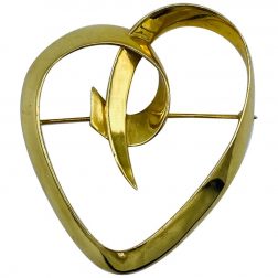 Circa 1983 Tiffany & Co. Paloma Picasso Yellow Gold Heart Brooch