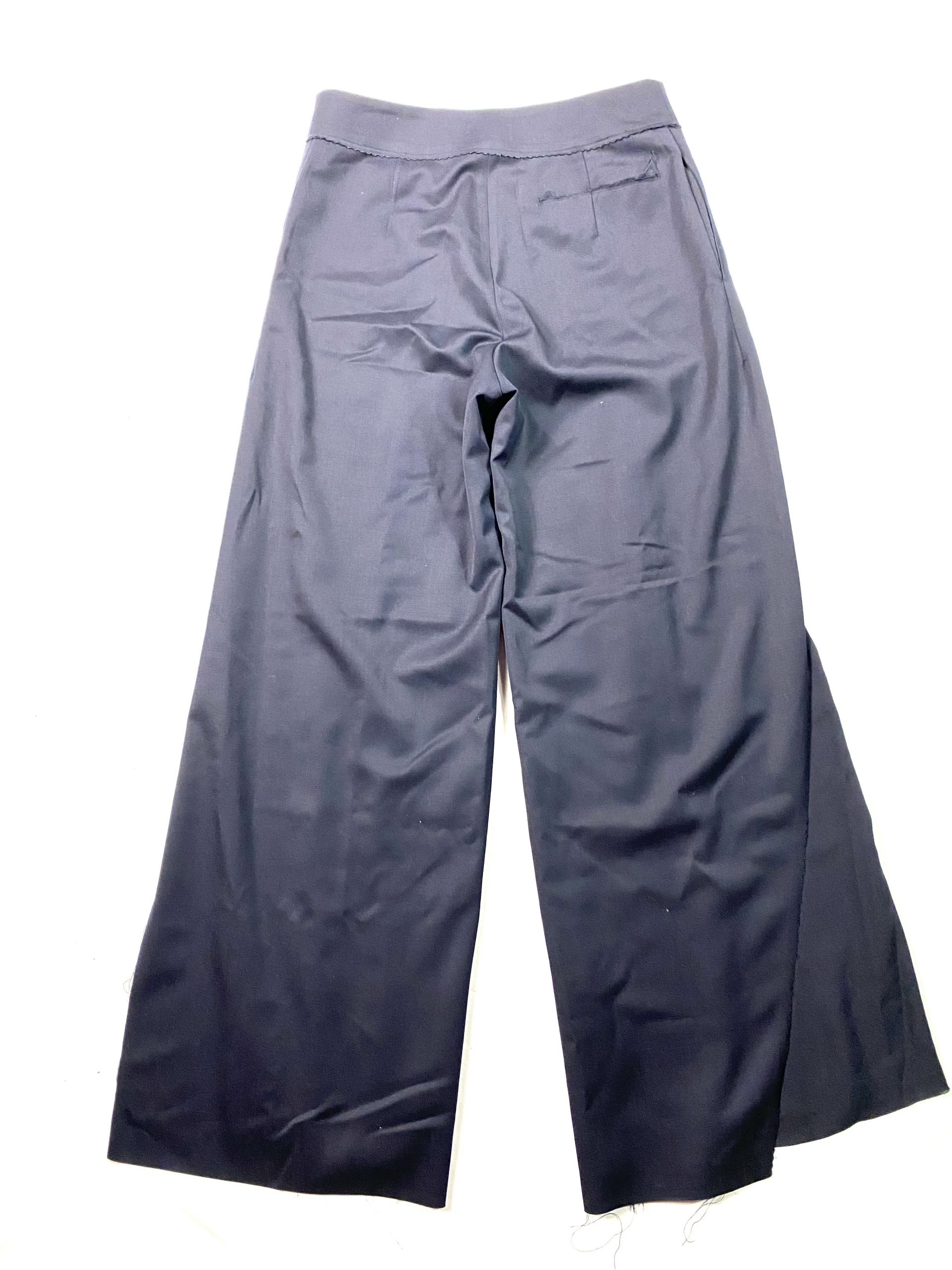 Undercover Navy Wool and Silk Trousers Pants, Size 2 | Pants