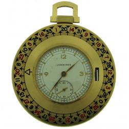 Vintage Longines 14k Yellow Gold Roulette Pocket Watch Retro