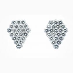 Modern White Gold Diamond Cone Earrings