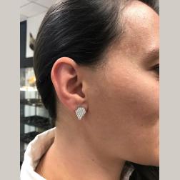 Modern White Gold Diamond Cone Earrings