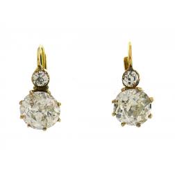 Victorian Diamond Earrings 14k Gold Antique Jewelry