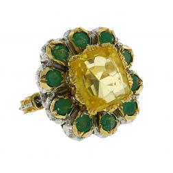 Mario Buccellati Yellow Sapphire 18k Gold Ring Estate Jewelry