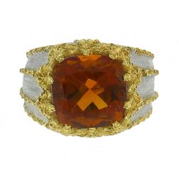 Vintage Federico Buccellati 18k Gold Citrine Ring