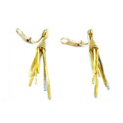 Dangling Yellow White Gold Diamond Clip-On Earrings