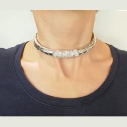Vintage Marina B Diamond 18k White Gold Choker Necklace