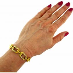 Vintage Bulgari Diamond 18k Yellow Gold Chain Link Bracelet Bvlgari